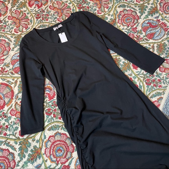 🇺🇸 MICHAEL STARS 3/4 sleeve MIDI Dress black - Picture 10 of 11
